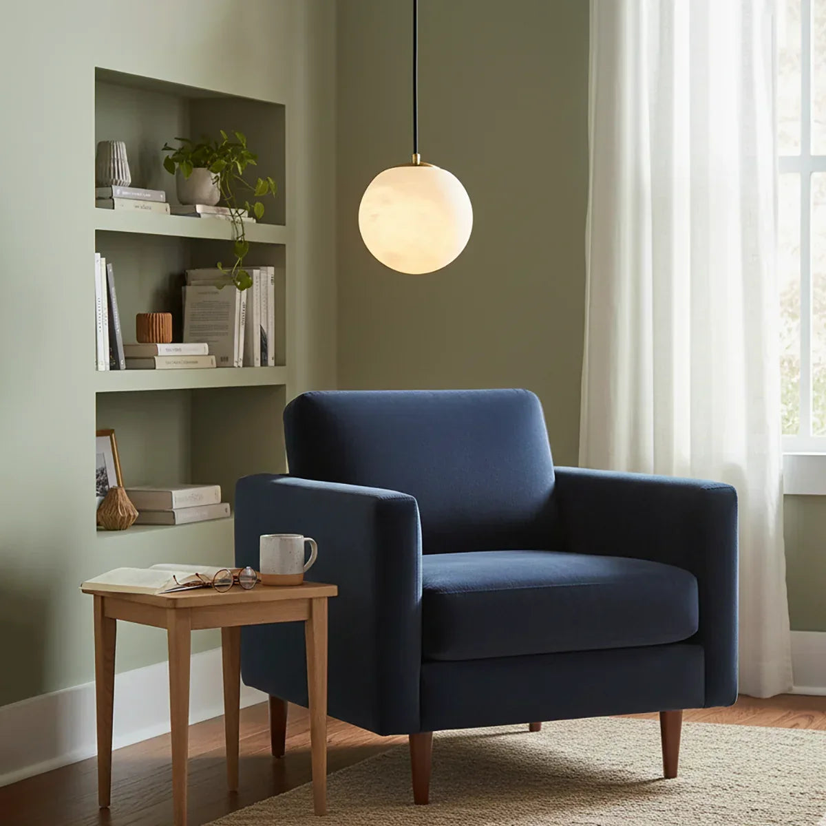 Nordic Style Spherical Alabaster Pendant Light