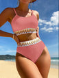 Women's High Waist Two Piece Swimsuit Multi Color Bikini Sexy Split Style