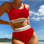 Women's High Waist Two Piece Swimsuit Multi Color Bikini Sexy Split Style
