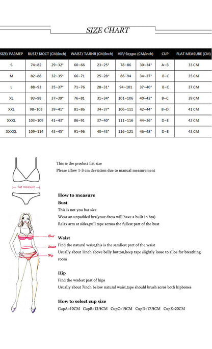 Bikini Three Piece Set Printed Sexy Cover Up Swimsuit for Women