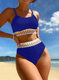 Women's High Waist Two Piece Swimsuit Multi Color Bikini Sexy Split Style