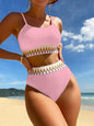 Women's High Waist Two Piece Swimsuit Multi Color Bikini Sexy Split Style