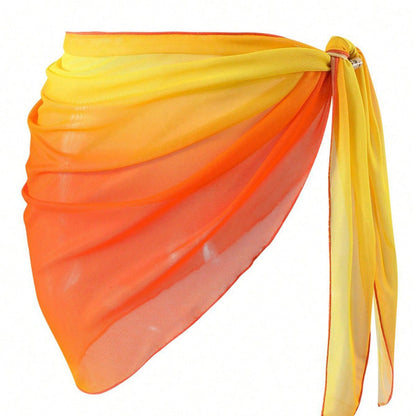 Vacation Loose Casual Bikini Beach Apron Gradient Color Multiple Colors