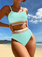 Women's High Waist Two Piece Swimsuit Multi Color Bikini Sexy Split Style