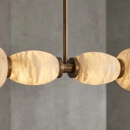 Organic Alabaster Stone Linear Chandelier