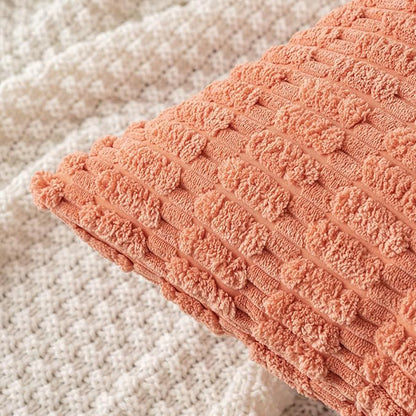 18"x18" tufted dot corduroy throw pillow 16 colors soft 3d dotted texture  450g insert included