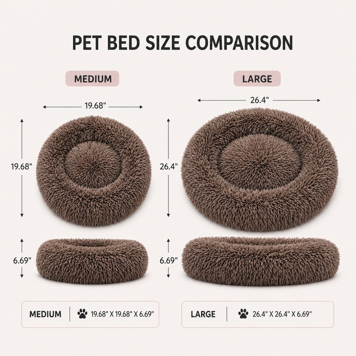 Pet Life ® 'Nestler' High-Grade Plush and Soft Rounded Pet Bed
