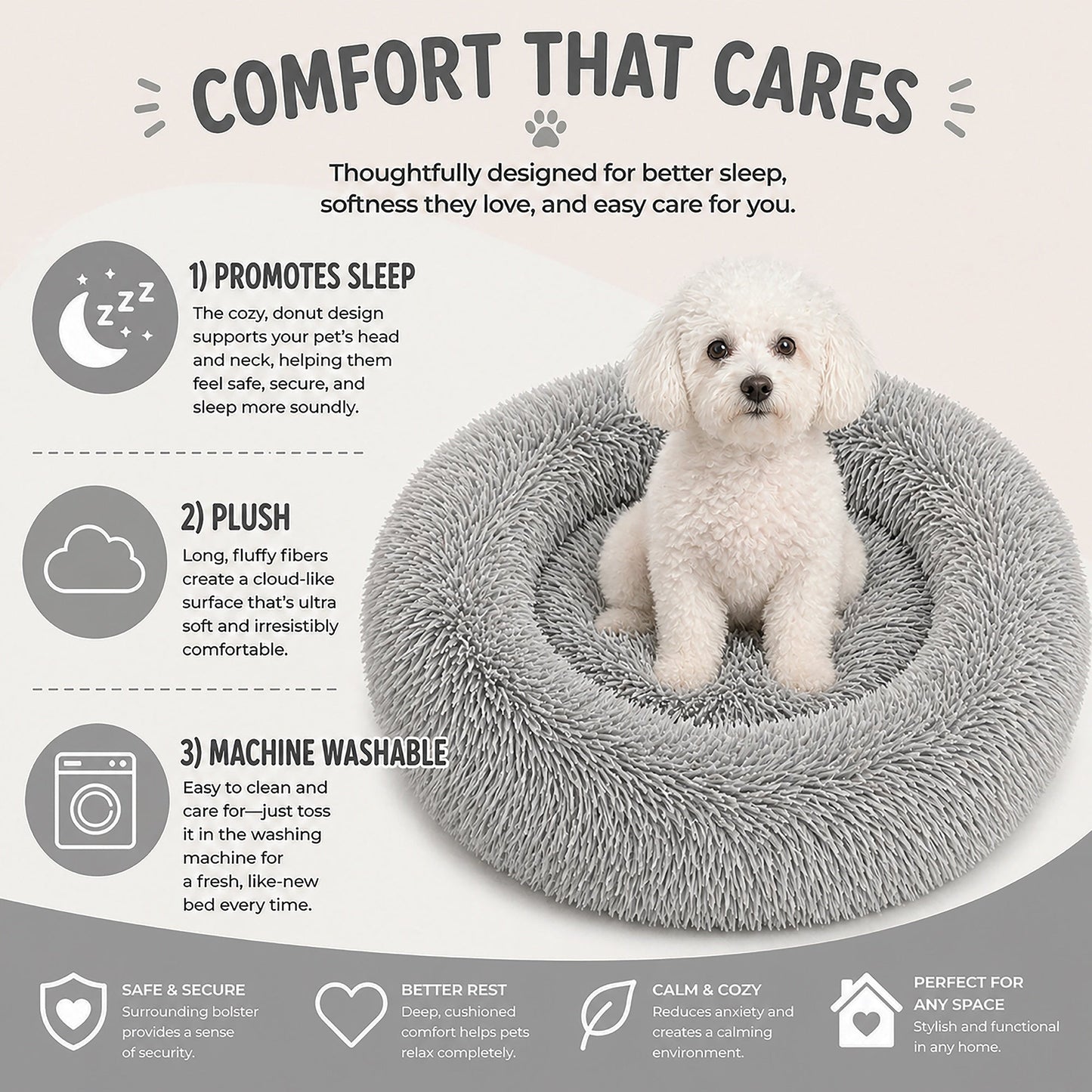 Pet Life ® 'Nestler' High-Grade Plush and Soft Rounded Pet Bed