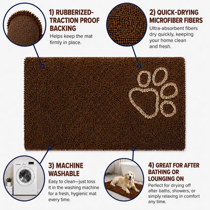 Pet Life ® 'Fuzzy' Quick-Drying Anti-Skid and Machine Washable Dog Mat