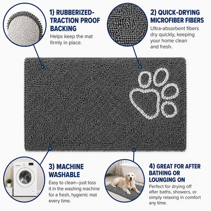 Pet Life ® 'Fuzzy' Quick-Drying Anti-Skid and Machine Washable Dog Mat