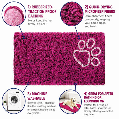 Pet Life ® 'Fuzzy' Quick-Drying Anti-Skid and Machine Washable Dog Mat