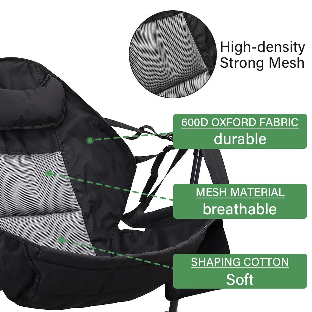 Ainfox Hammock Camping Chair with Footrest, Foldable Portable Rocking Chairs for Adults Outside Swinging Camp for Outdoor Patio Poolside