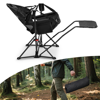 Ainfox Hammock Camping Chair with Footrest, Foldable Portable Rocking Chairs for Adults Outside Swinging Camp for Outdoor Patio Poolside