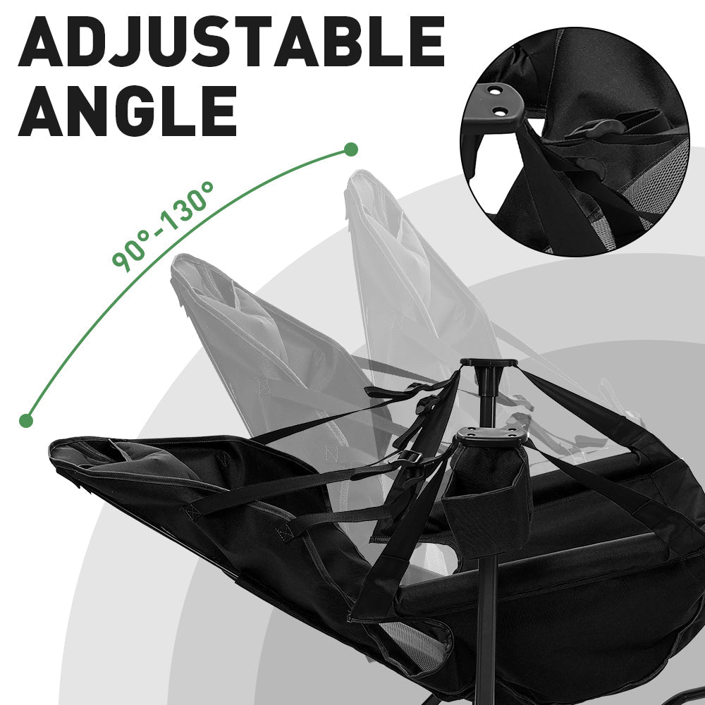 Ainfox Hammock Camping Chair with Footrest, Foldable Portable Rocking Chairs for Adults Outside Swinging Camp for Outdoor Patio Poolside