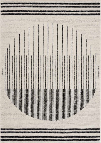 Angus Abstract Black and White Area Rug