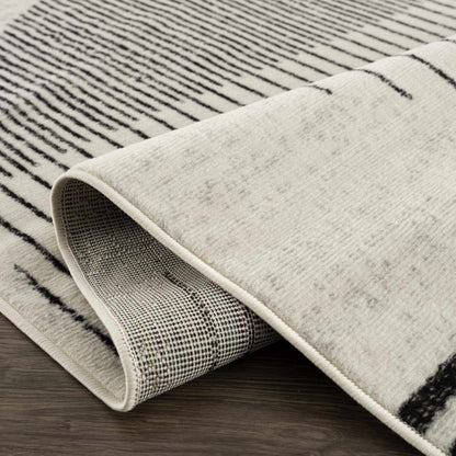 Angus Abstract Black and White Area Rug