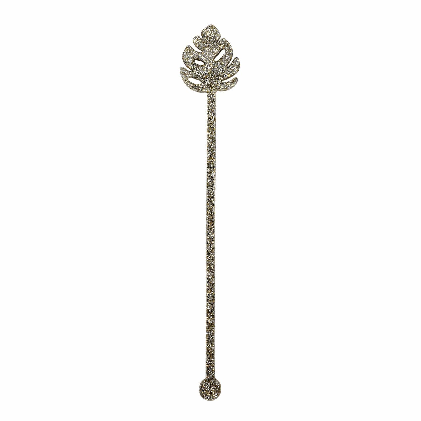 Palm Leaf Glitter Acrylic Drink Stirrers (4 ct)