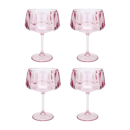 Pretty in Pink Reusable Coupe Glasses (set of 4)