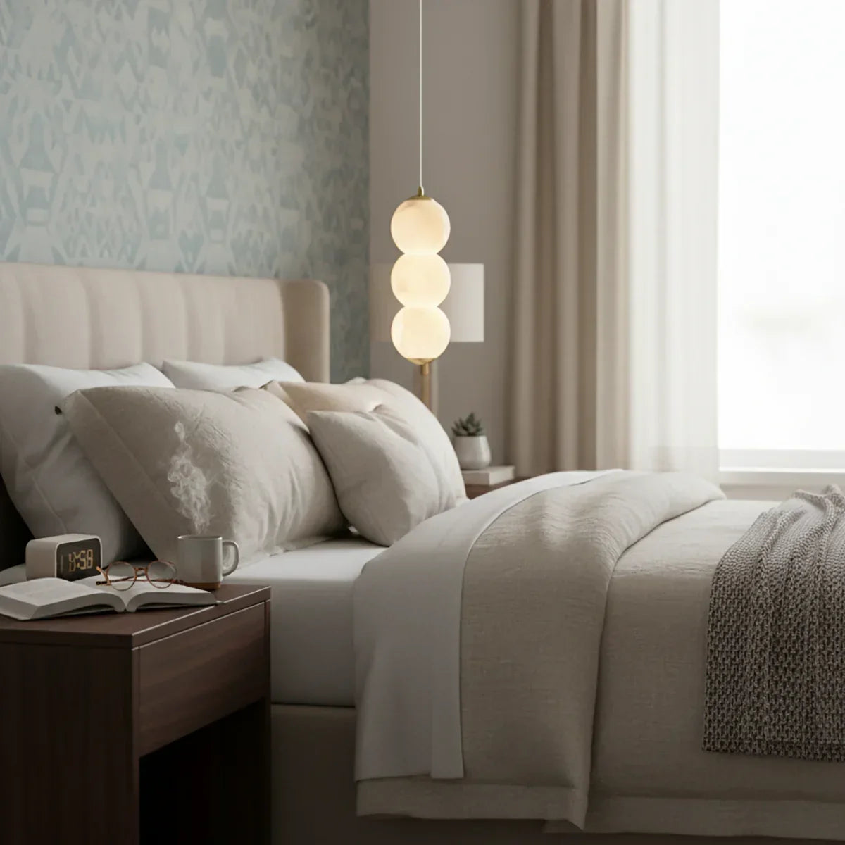 Pearl Alabaster Round Pendant Light