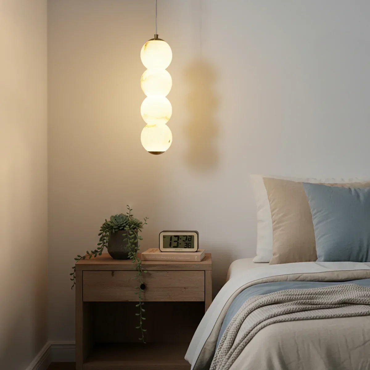Pearl Alabaster Round Pendant Light