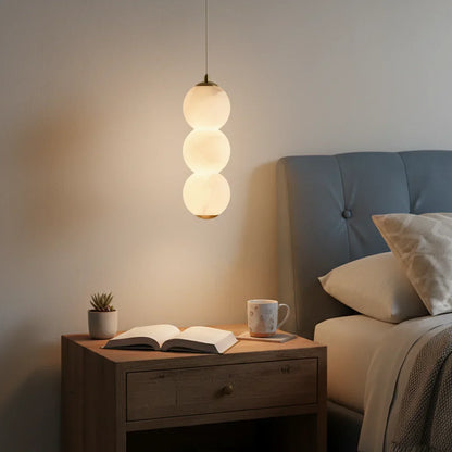 Pearl Alabaster Round Pendant Light