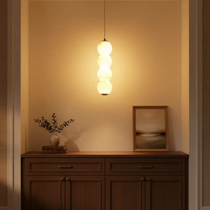 Pearl Alabaster Round Pendant Light