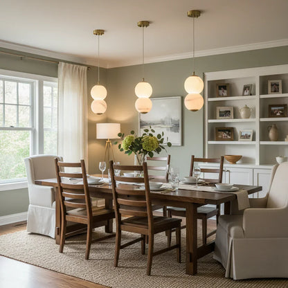 Pearl Alabaster Round Pendant Light