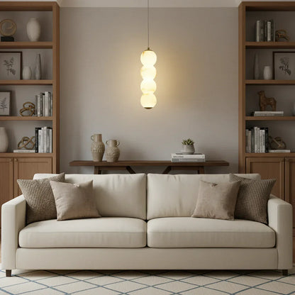 Pearl Alabaster Round Pendant Light