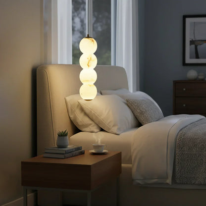 Pearl Alabaster Round Pendant Light