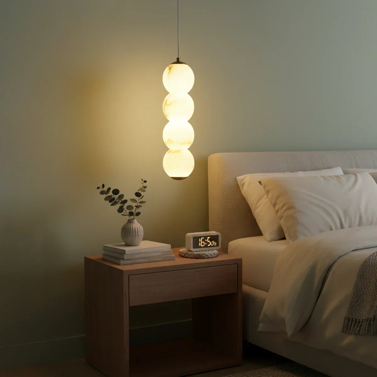 Pearl Alabaster Round Pendant Light