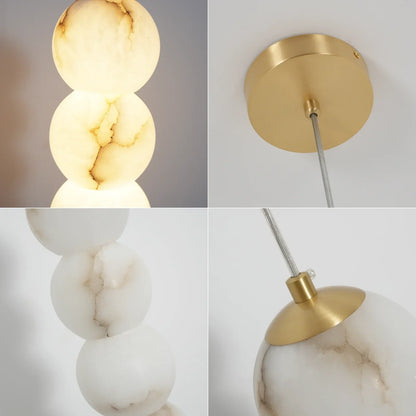 Pearl Alabaster Round Pendant Light