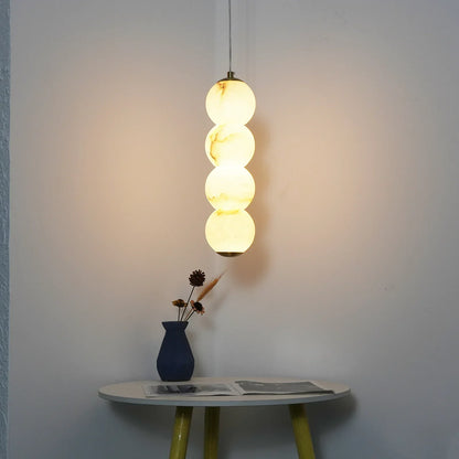 Pearl Alabaster Round Pendant Light