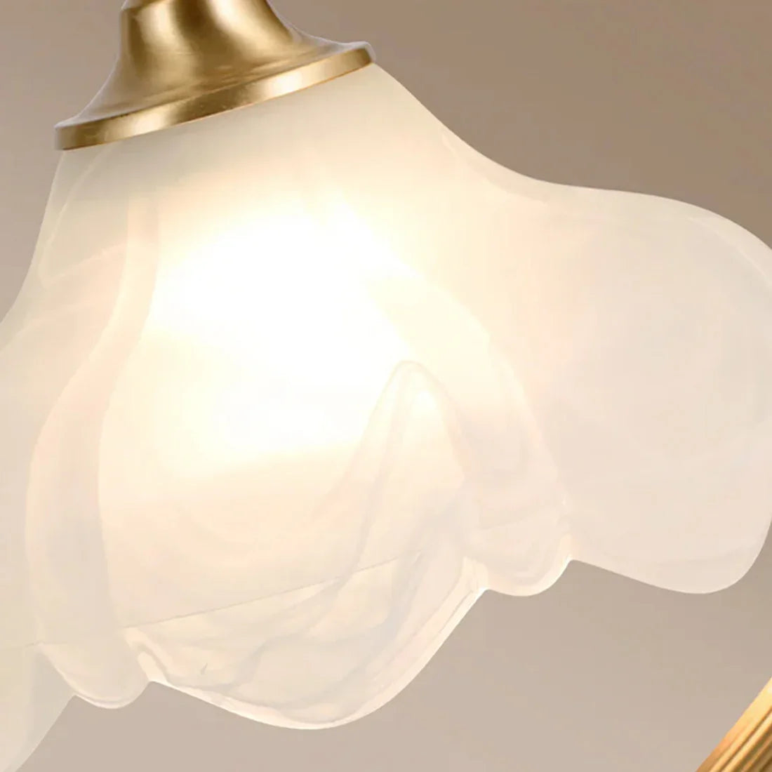 Petal Glow Brass & Glass Table Lamp