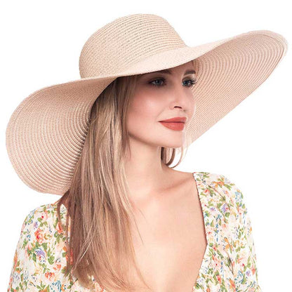Women's Solid Floppy Straw Sun Hat