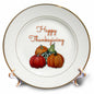3dRose Gourds and Pumpkins with Thanksgiving Text Above - Plates (cp_356146)