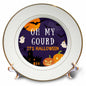 3dRose Oh my Gourd Its Halloween - Spooky Cute Funny Pumpkin Pun Humor - Plates (cp-371844)