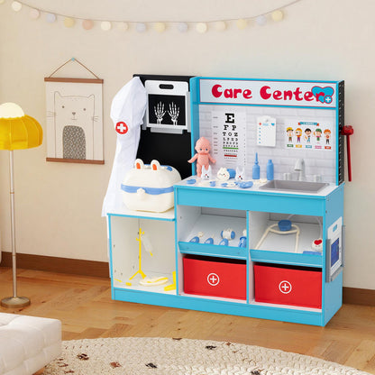 Play Doctor's Office Wood Medical Center Toy Set with Examine Region