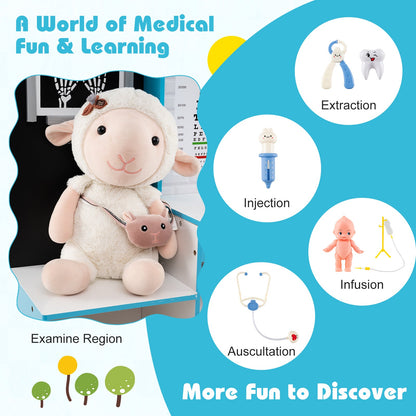 Play Doctor's Office Wood Medical Center Toy Set with Examine Region