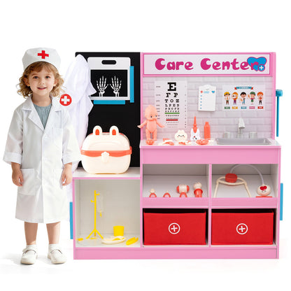 Play Doctor's Office Wood Medical Center Toy Set with Examine Region