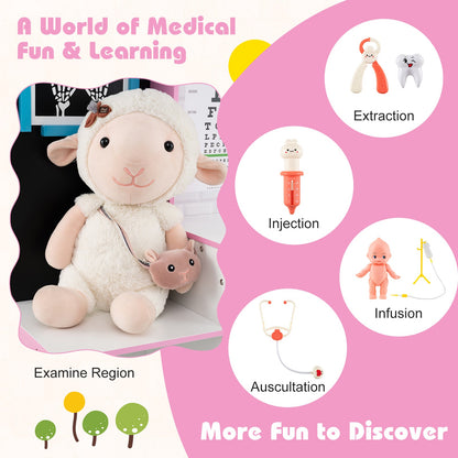 Play Doctor's Office Wood Medical Center Toy Set with Examine Region
