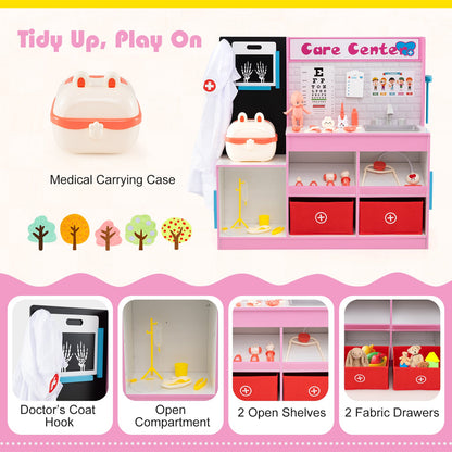 Play Doctor's Office Wood Medical Center Toy Set with Examine Region