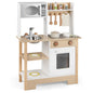 Play Kitchen Wooden Toy Kitchen Playset with Chalkboard Birthday Gift for Kids Aged 3 +