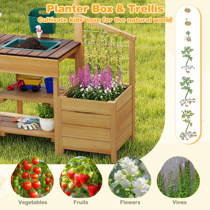 Play Kitchen for Kids Wooden Toy Kitchen Playset Pretend Mud Kitchen