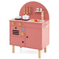 Play Kitchen for Kids Wooden Kitchen Playset with Stoves Faucet Sink Microwave and Oven