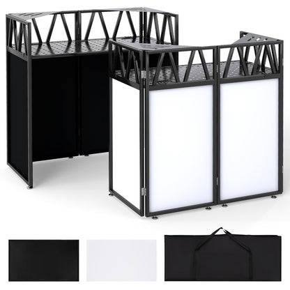 Portable DJ Booth with Black Scrims and Carrying Bag