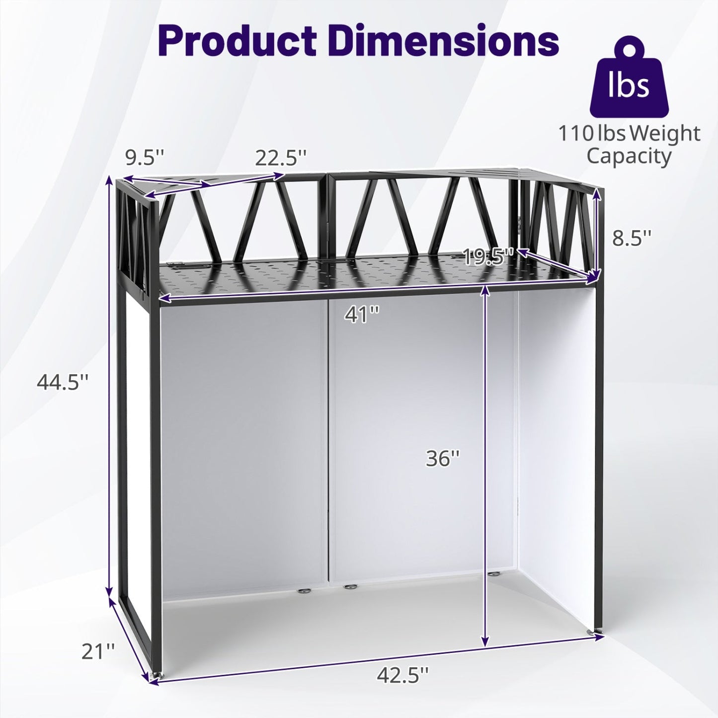 Portable DJ Booth with Black Scrims and Carrying Bag