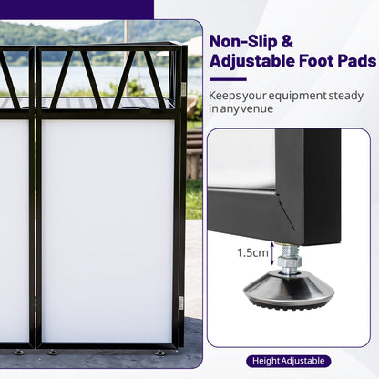 Portable DJ Booth with Black Scrims and Carrying Bag