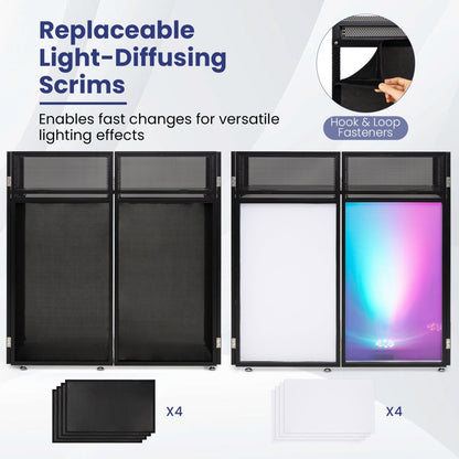 Portable DJ Booth with Adjustable Feet and Detachable Tabletop