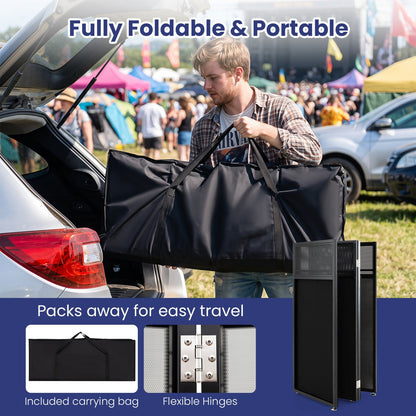 Portable DJ Booth with Adjustable Feet and Detachable Tabletop