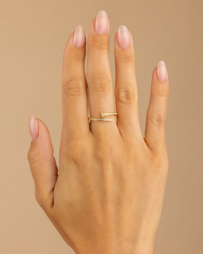 Sterling Silver Journey Twisted Sparkle Wrap Ring